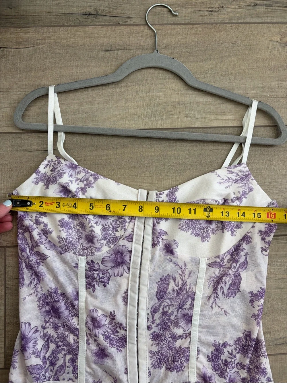 Free People Intimately Night Rhythm Sleeveless Corset Bodysuit Purple Ivory XL